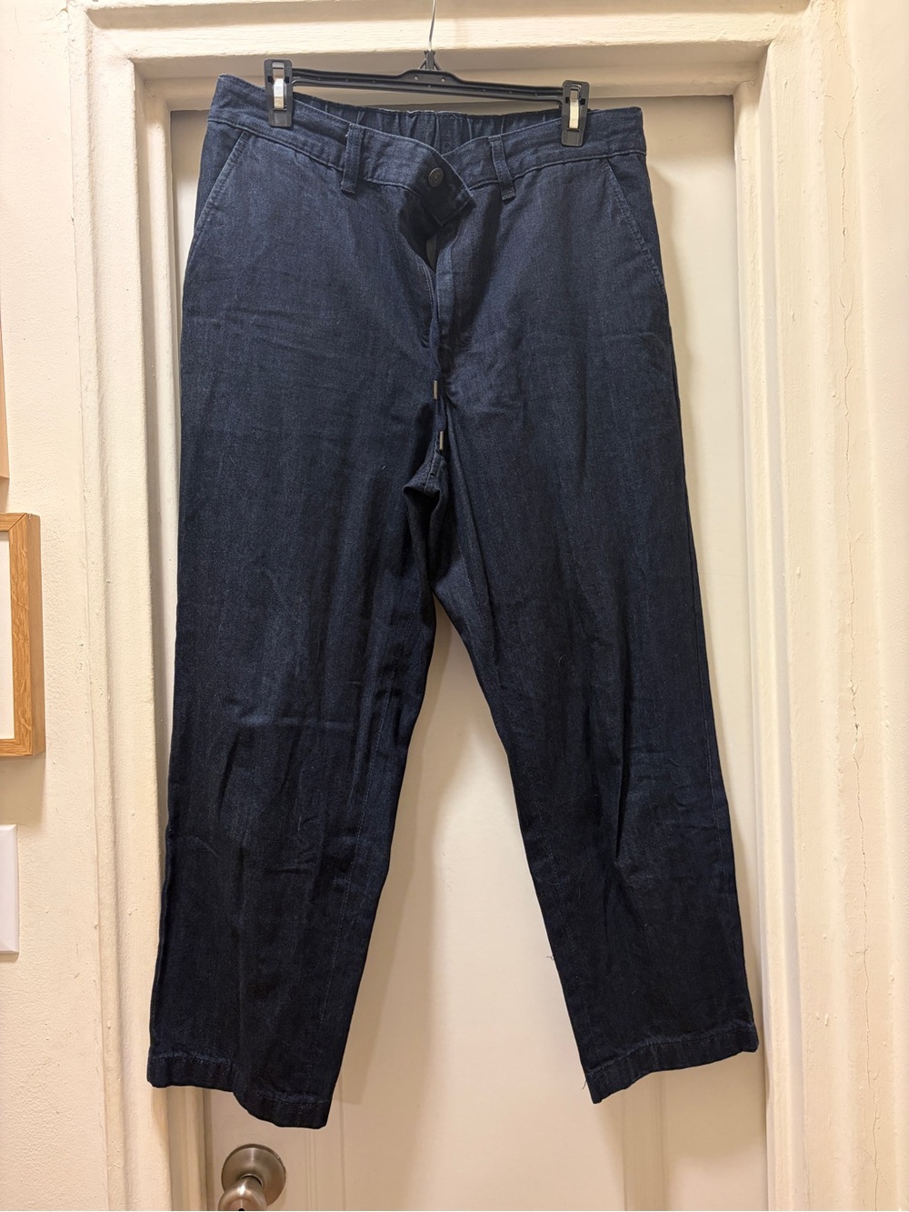 Men's Navy Straight-Leg Casual Pants